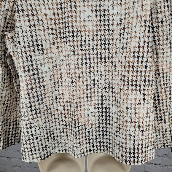 Chico's Brown Metallic Houndstooth Lightweight Full Zip Moto Jacket Size 3 US 16 - Picture 12 of 15